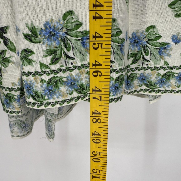 Max Studio Dress Womens Small‎ Blue Floral Smocked Waist Ruffle Hem Boho Midi - Picture 10 of 12